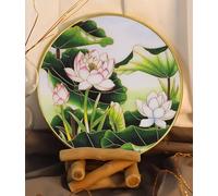 TANZEQI Cloisonné Painting for Beginner Enamel Panting Sand Art Intangible Cultural Heritage Decorative Painting Ornaments Lotus DIY Kit (Lotus A)