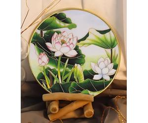 TANZEQI Cloisonné Painting for Beginner Enamel Panting Sand Art Intangible Cultural Heritage Decorative Painting Ornaments Lotus DIY Kit (Lotus A)