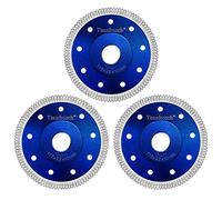 Tanzfrosch 4.5 inch Diamond Saw Blade 4.5" Cutting Disc Wheel for Cutting Porcelain Tiles Granite Marble Ceramics Works with Tile Saw and Angle Grinder (3 pack, blue)