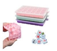 TAO CICADA Ice Cube Tray, 3 Pack Silicone Ice Cube Molds, Easier to Release, BPA Free for Alcohol/Coffee/Beverages (Pink, Light blue, Purple)