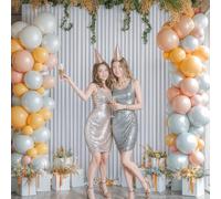 Tao-Ge 10x10 Silver Grey Backdrop Curtain for Parties Wedding Wrinkle Free Silver Grey Photo Curtains Backdrop Drapes Fabric Indoor and Outdoor Decoration for Birthday Party 5ft x 10ft,2 Panels