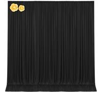 Tao-Ge 10x12 Black Backdrop Curtains for Wedding Party Wrinkle Free Backdrops Curtain Drapes Fabric Decorations Photo Back Drop Cloth for Baby Shower Photography Stage Reception 5ft x 12ft,2 Panels