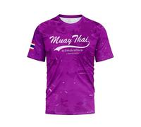 TAO MARTIAL Muay Thai T-Shirt Dry Fit Top Boxing Short Sleeves Design Camouflage (Purple, Size S)