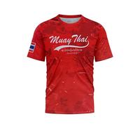 TAO MARTIAL Muay Thai T-Shirt Dry Fit Top Boxing Short Sleeves Design Camouflage (Red Color, Size M)