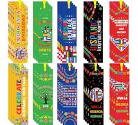 TaoBary 100 Pcs Hispanic Heritage Bookmarks Latin American Countries Flags Bookmark Bulk Hispanic Heritage Month Decorations for School Teacher Student Rewards Classroom Stationery Supplies