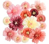 TaoBary 12 Pcs Large Colorful Tissue Paper Flowers 20" Giant Fiesta Paper Pom Poms Classroom Wall Decor Birthday Wedding Engagement Backdrop Centerpiece Tea Party Supplies (Rose Gold,Blush Pink)
