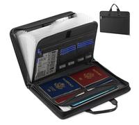 TaoBary 14.2‘'x1.97‘'x10.4‘' File Organizer, Fireproof Expanding File Folder with 13 Fold-Over Pockets with Tabs, Keep All Documents Safe and Organized Boating Gifts for Men