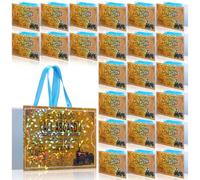 TaoBary 24 Pcs Christmas Polar Bags with Handle Express-train Ticket Theme Iridescent Paper Gift Candy Goodie Bag for Christmas Polar Birthday Party Favors Supplies (Ticket)