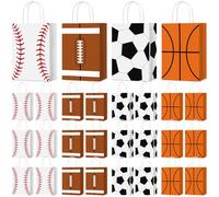 TaoBary 36 Pcs Sports Party Favor Bags Football Baseball Goodie Treat Gift Bags with Handles for Soccer Basketball Baseball Sports Themed Birthday Party Decoration Kids Baby Shower Supplies