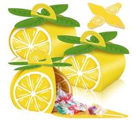 TaoBary 36 Pieces Lemon Fruit Party Favor Boxes Summer Slice Lemon Candy Treat Box 3D Mini Goodie Gift Bags Party Decorations Supplies for Summer Fruit Themed Birthday Baby Shower