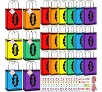 TaoBary 36 Sets Back to School Gift Bags Teacher Appreciation Gifts Paper Bags with Handle Crayon Pencil Notebook Apple Line with Inspirational Cards for Students Gifts Supplies(Crayon Style)