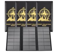 TaoBary 4 Pieces Pressed Penny Collecting Book, 1 Holds 40 Coins, Souvenir Penny Book Coin Holder Album for Collectors, Souvenir Storage for Home Office Organizing Supplies