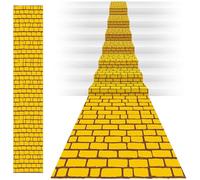 TaoBary Yellow Long Brick Floor Runner Brick Wall Backdrop Carpet for Halloween Wizard Cosplay Party Princess Decorations (54 in X 32.8 ft)