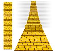 TaoBary Yellow Long Brick Floor Runner Brick Wall Backdrop Carpet for Halloween Wizard Cosplay Party Princess Decorations (54 in X 65.6 ft)