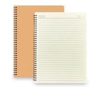 TAOBWN 2 Pack A4 Lined Notebook 120 Pages/60 Sheets Wirebound Spiral Notebook Kraft Cover Note Book for Students Travelers Business Office School Study