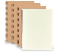 TAOBWN 4 Pack A4 Blank Notebook 120 Pages/60 Sheets Wirebound Spiral Notebook Kraft Cover Note Book for Students Travelers Business Office School Study