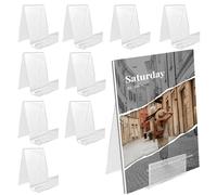 TAOBWN Clear Acrylic Book Stands, 10 Pcs Transparent Book Display Stand, Acrylic Bookshelf for Displaying Picture Albums, Books, Music Sheets, Notebooks, Artworks(7.5 x 9 x 10.5 cm)