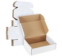 TAOBWN White Corrugated Cardboard Boxes, 10 Pcs Corrugated Cardboard Mailing Box, 17.9x12.7x5cm(7x5x2 Inch) Small Parcel Boxes for Small Business, Storing, Posting, Shipping, Gift