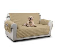 TAOCOCO 2 Seater Sofa Covers Waterproof,Anti Slip Cover for Chair,Sofa Couch Covers with Storage Pockets,Washable Waterproof Sofa Protector for Kids/Dogs/Pets(Sand)