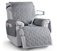 TAOCOCO Armchair Cover,1 Seat Reclining Sofas Cover,Armchair Covers with Pockets,Washable Recliner Sofa Covers,Non Slip Armchair Sofa Covers,Arm Chair Covers for Pets/Dogs/Kids(25", Light Grey)
