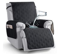 TAOCOCO Armchair Cover 1 Seat Waterproof Recliner Sofa Cover,Washable Armchair Sofa Covers,Non Slip Reclining Sofa Slipcovers with Pockets,Arm Chair Protectors Covers for Pets/Kids(22", Black)