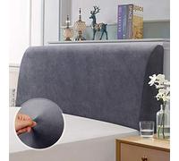 TAOCOCO Bed Headboard Covers, Headboard Covers for Double Bed/Small Double,Velvet All-inclusive Elastic Headboard Protection Cover,Grey Headboard Cover 120-140cm(Dark Grey)