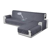 TAOCOCO Corner Waterproof chair Sofa Cover,2 Seater L Sectional Couch Covers,Reversible Sofa Protector for Pets With Elastic Straps(Dark Grey)