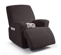 TAOCOCO Recliner Chair Cover, Stretch Sofa Cover 1 Seater With Arm Rest, Couch Cover Soft, Machine Washable Recliner Sofa Protector (Chocolate, 1 seater plus)