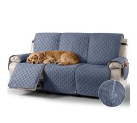 TAOCOCO Recliner Covers,3 Seater Recliner Slipcovers,Waterproof Recliner Sofa Protector,Armchair Covers with Pockets,Non Slip Reclining Sofa Covers,Arm Chair Covers for Pets/Dogs/Kids(Bluish Grey)