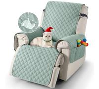 TAOCOCO Recliner Slipcovers,100% Waterproof Recliner Covers,Armchair Covers with Pockets,1 Seater Armchair Slipcovers,Non Slip Reclining Sofa Covers Arm Chair Covers for Pets(Mint Green)