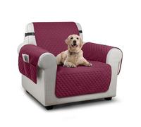 TAOCOCO Sofa Slipcovers 1 Seater Sofa Covers Waterproof,Non Slip Couch Covers,Sofa Settee Covers with Storage Pockets,Washable Sofa Protector for Kids/Dogs/Pets(Red)