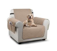 TAOCOCO Sofa Slipcovers 1 Seater,Sofa Settee Covers with Storage Pockets,Non Slip Couch Covers,Washable Sofa Protector for Kids/Dogs/Pets(Brown)