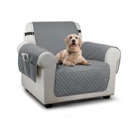 TAOCOCO Sofa Slipcovers 1 Seater,Sofa Settee Covers with Storage Pockets,Non Slip Couch Covers,Washable Sofa Protector for Kids/Dogs/Pets(Dark Grey)