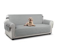 TAOCOCO Sofa Slipcovers Sofa Covers 3 Seater,Settee Covers with Storage Pockets,Anti Slip Couch Covers,Washable Sofa Protector for Pets(Pale Grey)