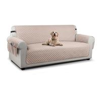 TAOCOCO Sofa Slipcovers Sofa Covers 3 Seater,Settee Covers with Storage Pockets,Anti Slip Couch Covers,Washable Sofa Protector for Pets(Khaki)
