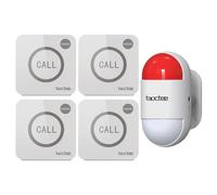 taoctee Panic Button Alarm for House Remote Control Office Siren Alarm System Sound & Light Emergency Panic Button for Security,Elderly,Home,Business,Luxury Store(Battery Operated & USB Charging)