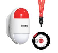 taoctee Panic Button Alarm for Security Emergency Remote Panic Alarm Siren for Home Strobe Siren,Lightweight and Compact Button with Lanyard,Emergency Alert System for House Business Shop(Battery/USB)
