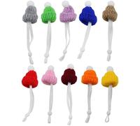 TAODAN 10PCS 40mm Mini Knitted Yarn Hat Adjustable Elastic Pet Cap Small Reptile Decorative Accessories Suitable for Role Playing and Christmas/Halloween/Birthday/Thanksgiving Fun Decorations
