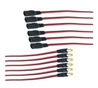 TAODAN 12PCS 5.5x2.1mm DC Barrel Power Pigtail Plug Connector Cable DC Power Female Red and Black Cable for Security Engineering Camera Power Access