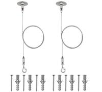 TAODAN 2PCS 1 Metre Adjustable Suspension Cable Wire with Hook for Hanging Picture Frames Mirrors Pendant Light Advertising Hoarding
