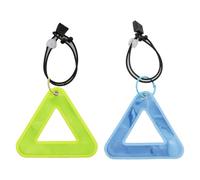TAODAN 2PCS 3.94x3.54inch Bicycles and Rucksacks Reflective Triangular Pendants PVC Lattice Reflective Material Blue/Yellow Safety Warning Light Reflector Suitable for Cycling Running Hiking