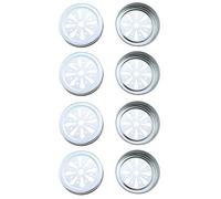 TAODAN 8pcs Mason Can Jar Lids Regular Mouth Jar with Flower Canning Lids Rustproof Daisy Cut with Straw Hole for Mason, Ball, Canning Jar