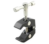 TAODAN Black Super Clamp with 1/4 and 3/8 Threads Photographic Equipment Metal Universal Mount Bicycle/Motorcycle Fixed Fitting Suitable for Lamp Umbrellas Flat Glass Crossbars