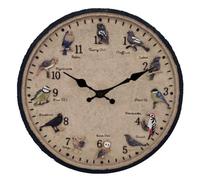 Taodyans Outdoor Wall Clock 30cm Outside Waterproof Garden Clock,Decorative Bird Wall Clock for Pool Home Kitchen Living Room Decor -Not Silent (12 Birds)