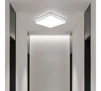 Taoellen LED Hallway Light - 18W Square Ceiling Lights, 6500K 1620LM 90W Equivalent Double Silver Edge Flush Ceiling Lights, Cold White Slim Ceiling Light for Hallway, Balcony, Kitchen, Cloakroom