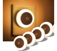 Taoellen Night Light Plug in Wall, 4 Pack Plug Light Sensing Moving Night Light Warm White, Staircase, Hallway, Closet, Kitchen Under Cabinet Suction Cup