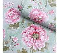Taogift 17.7x117 Inches Self Adhesive Vinyl Decorative Peony Floral Shelf Drawer Liner Paper Wallpaper for Walls Kitchen Cabinets Backsplash Dresser Table Countertop Crafts Sticker