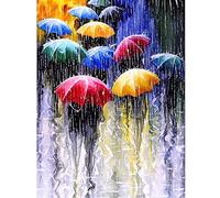 Taogift 5D Diamond Painting Kits for Adults DIY Paint by Number Full Drill Crystal Rhinestone Arts Craft Canvas Paint with Diamonds for Home Wall Decor -Pedestrians in The Rain (40X30CM)