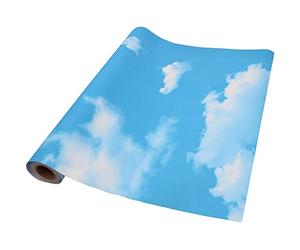 TAOGIFT Peel and Stick Contact Paper Blue Sky Clouds Pattern Wallpaper Vinyl for Kitchen Wall Art Crafts Decor 24x117 Inch