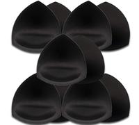 TAOHUA GARDEN 5 Pairs Bra Pads Inserts,Removable,Breathable, Air Cotton,Foam Sponge (Black, A/B CUP)